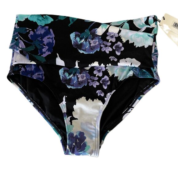NEW Calvin Klein Womens Floral Print High Waisted Swimsuit Bottom Medium - Picture 1 of 5